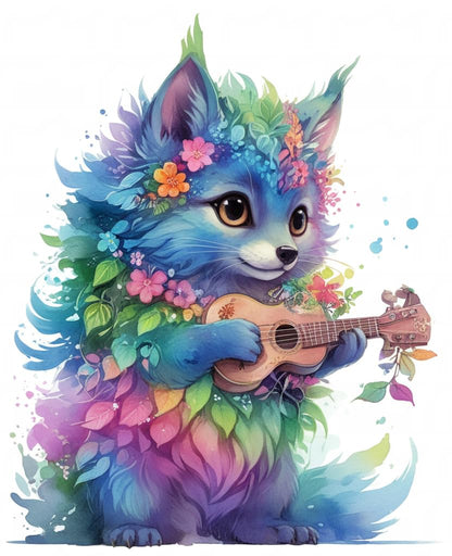 Entongstar Paint by Numbers Kit for Kids (Guitar Cat)