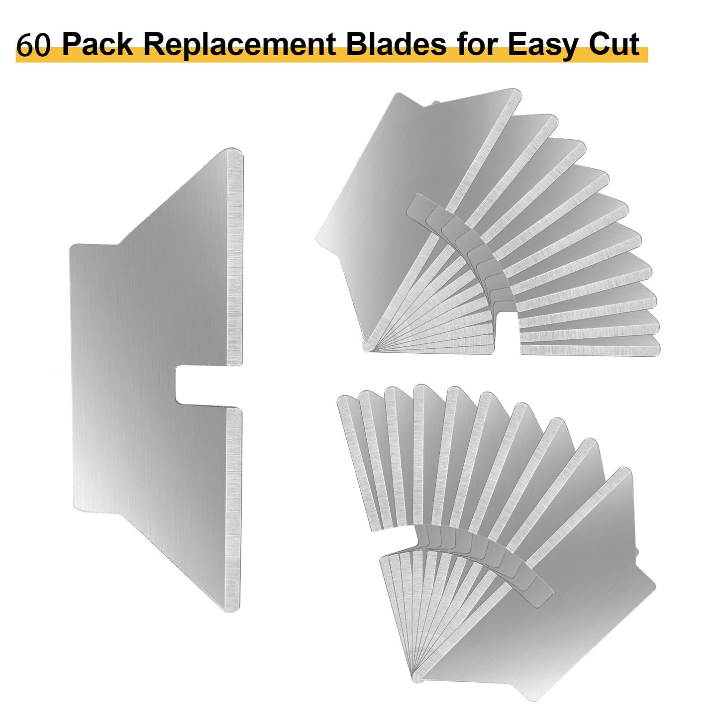 60 Pack Cutter Replacement Blades for Easy Cut, Blade Suitable for Easy Cut/EZ 1000, 1500, 2000, 4000 series and Veltec VC900, VC1000, VC2000, VC4000 safety cutters