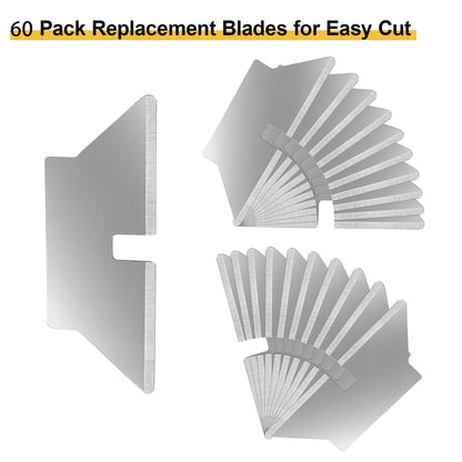60 Pack Cutter Replacement Blades for Easy Cut, Blade Suitable for Easy Cut/EZ 1000, 1500, 2000, 4000 series and Veltec VC900, VC1000, VC2000, VC4000 safety cutters