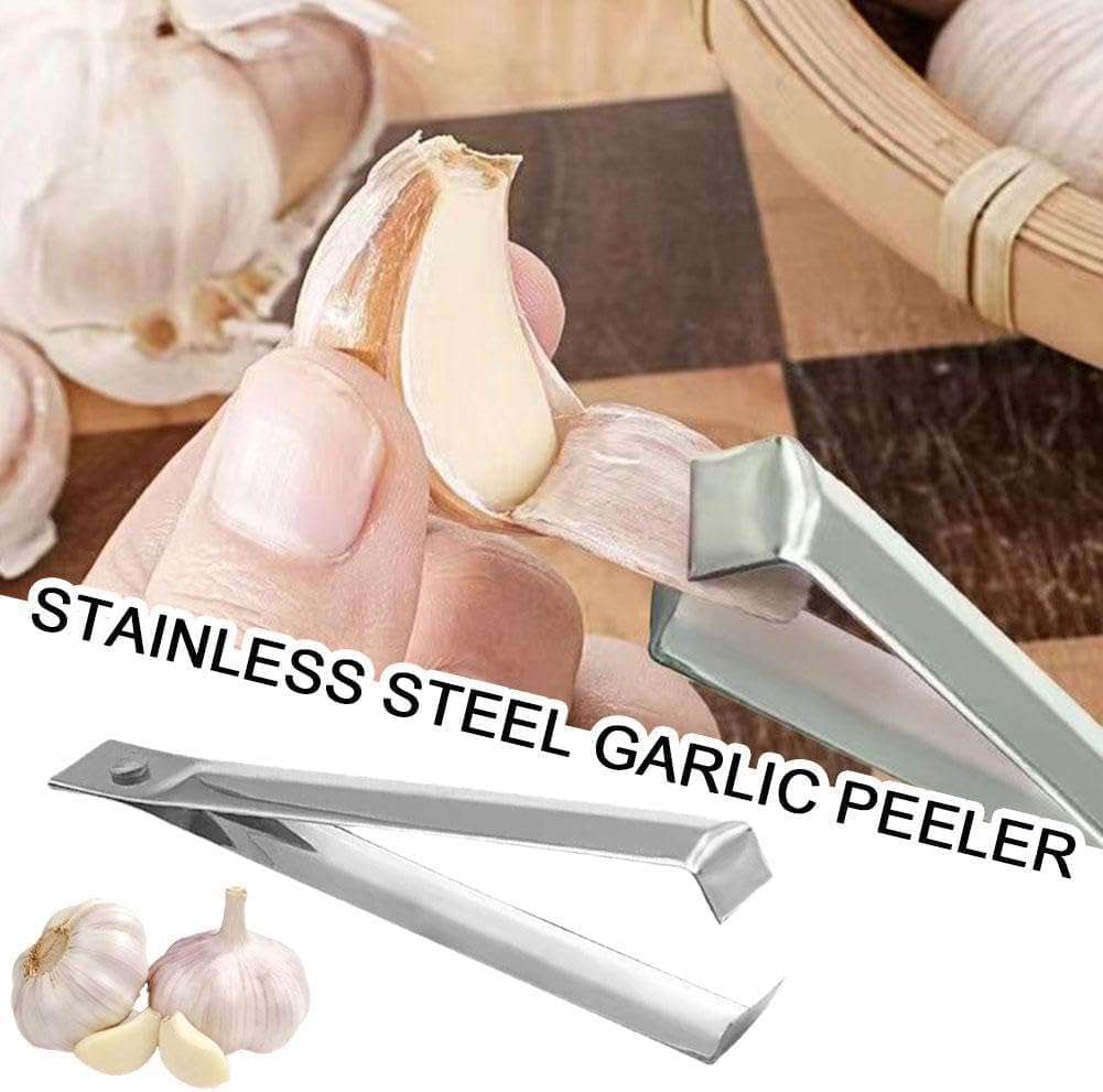 Fish Bone Tweezers Set, Stainless Steel Garlic Peeler Tool, Peeling Clip for Cooking Vegetables