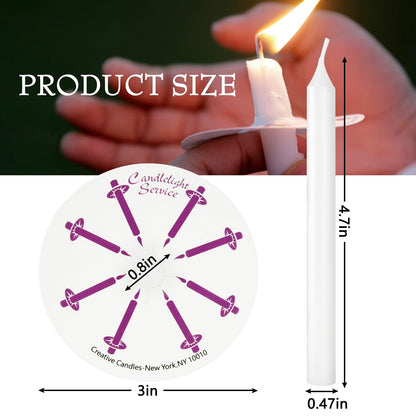 200 Church Candles with Drip Protectors for Devotional Candlelight Vigil Service, Box of 200 Candles,5" H X 1/2" D, No Smoke,Unscented White.