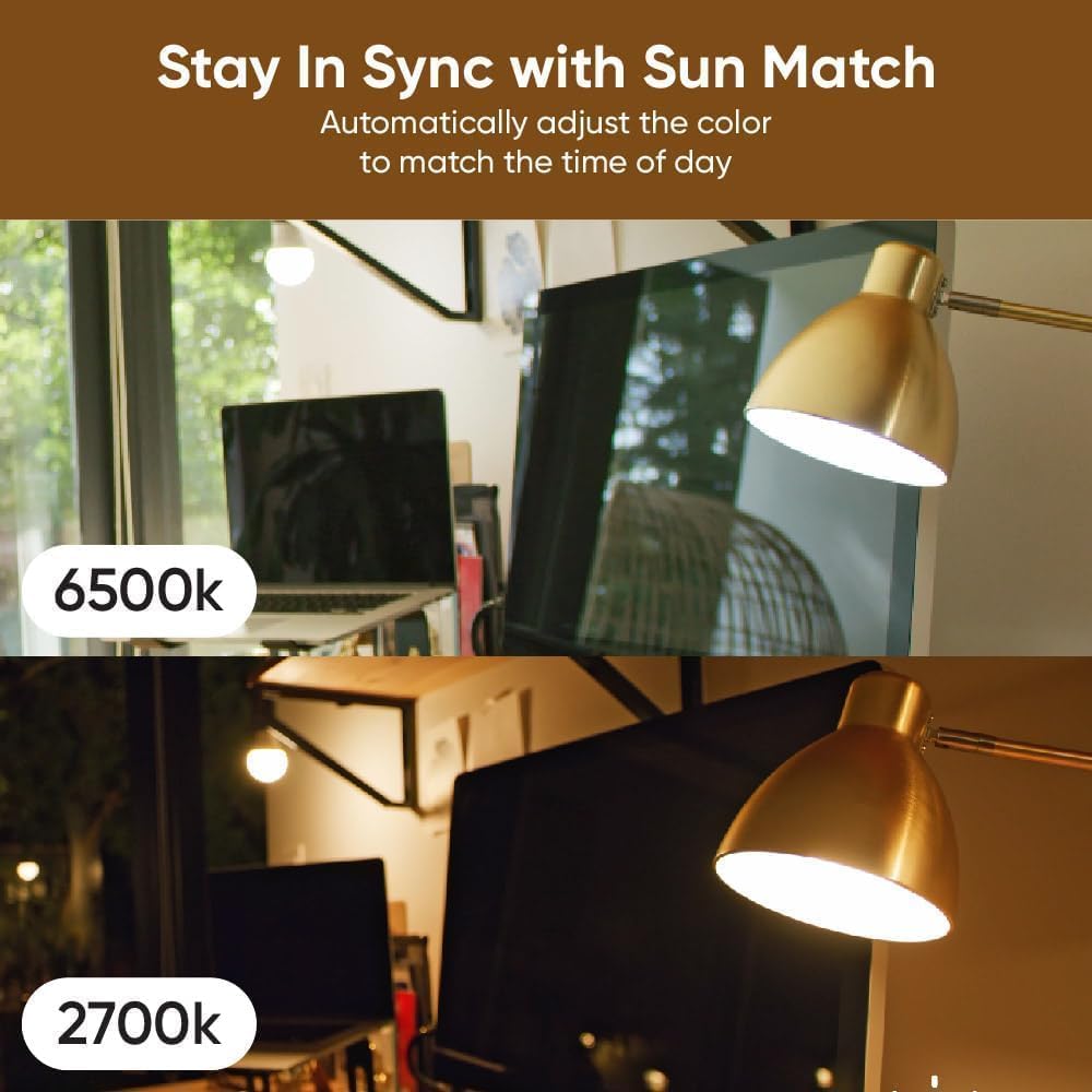 Wyze Lifestyle Bulb White, 800LM A19 Tunable-White Wi-Fi Smart Light Bulb, Compatible with Alexa and Google Assistant, 2.4GHz, No Hub Required, 2700K - 6500K, Dimmable, 90+CRI, Timer & Group, 4-Pack
