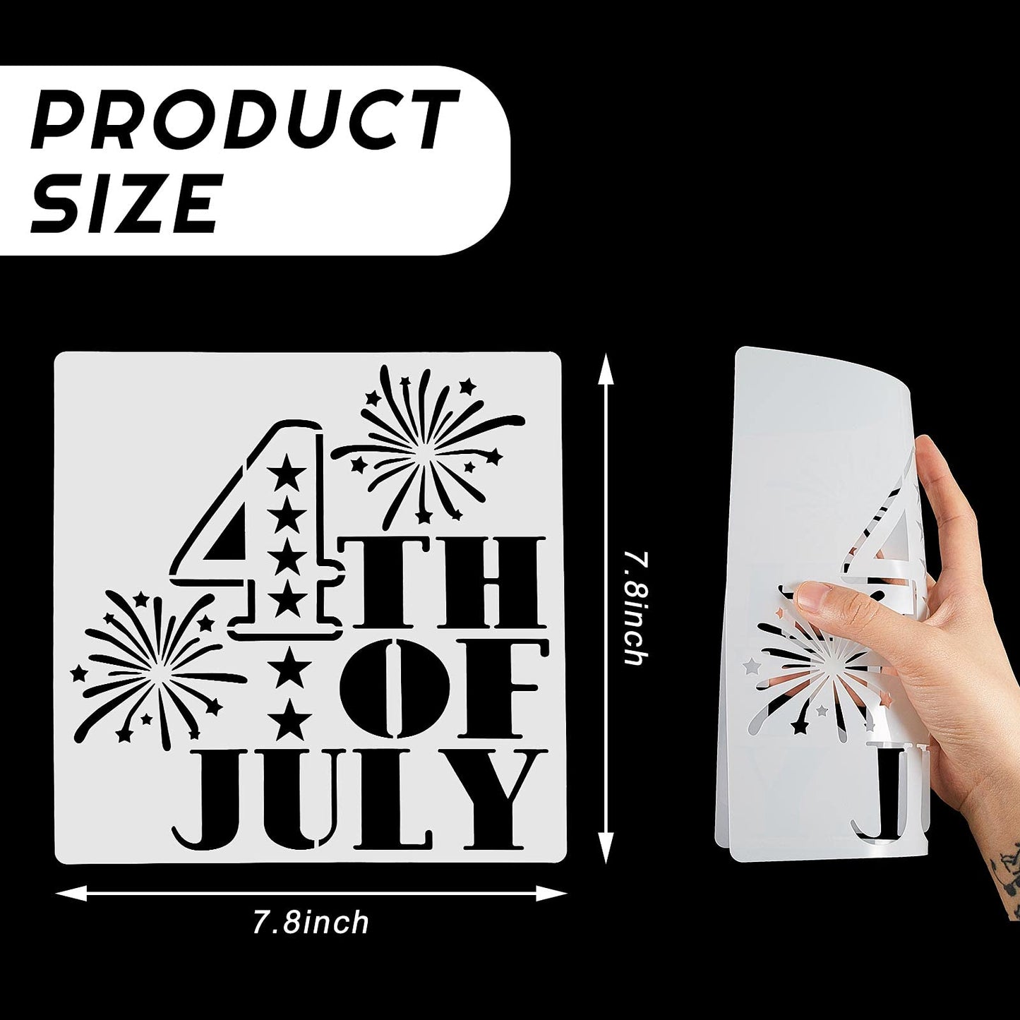 16 Pieces Happy 4th of July Stencil Independence Day Painting Template Reusable Patriotic Drawing Stencils Include American Flag Map Star Patterns Farmhouse Stencil for Painting on Wood Paper Wall