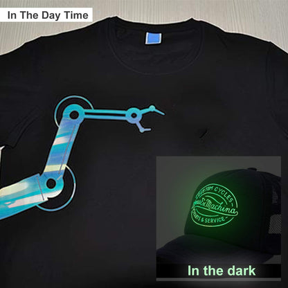 Holographic Glow in The Dark Heat Transfer Iron on Vinyl - 4 Pack 12" x 10" Luminous Chameleon HTV Vinyl Bundle Sheets for T-Shirts (4 Colors)