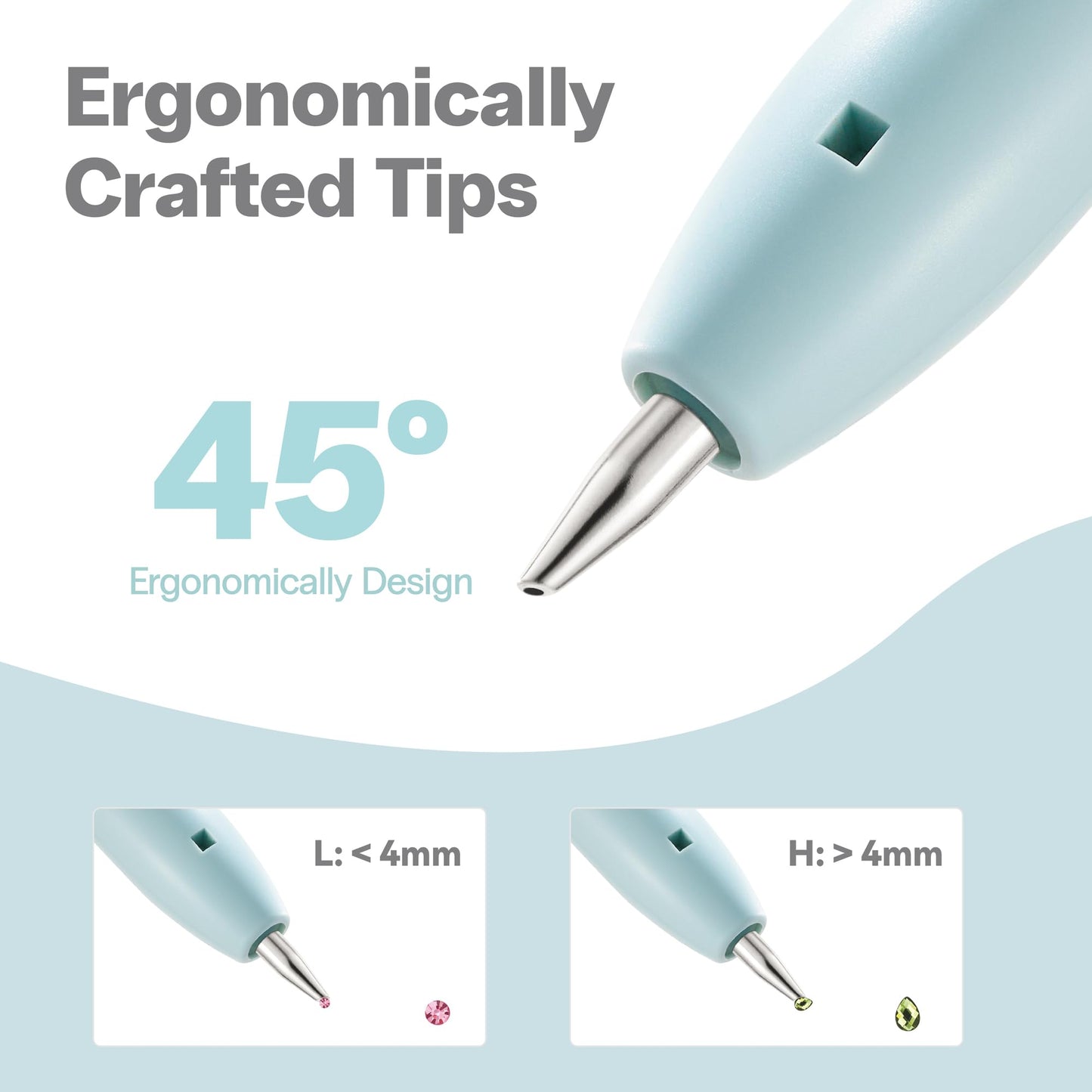 Electric Diamond Painting Pen - Cordless Diamond Art Pen Low-Noise Wax-Free, Rechargeable 2-Speed with LED Light & Removable Magnifier, Portable Diamond Art Accessories for Crafts Lovers