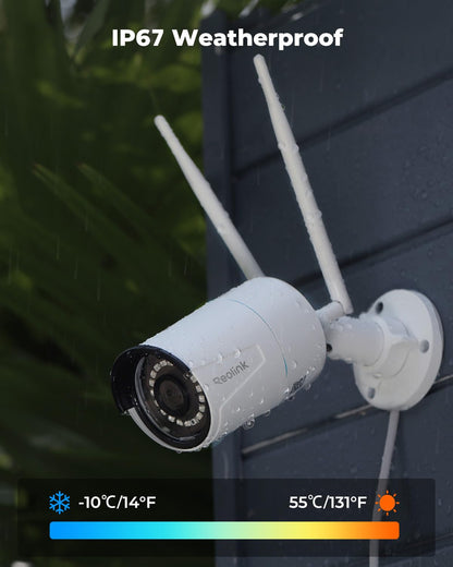 REOLINK Plug-in Outdoor WiFi Security Camera, 5MP HD Dual Band Wired Wi-Fi Camera for Home Security-2.4/5 Ghz, Smart Detection, Motion Detection, Night Vision, IP67 Waterproof, RLC-510WA