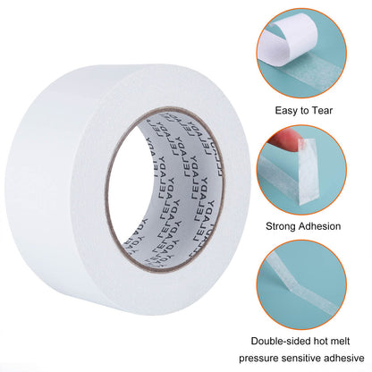 LELADY Double Sided Tape 2 Inch x 40 Yards- 1 Roll Double-Sided Adhesive Sticky Tape, High Adhesive Double-Sided Tape, for Arts, Crafts, Office School Stationery Supplies