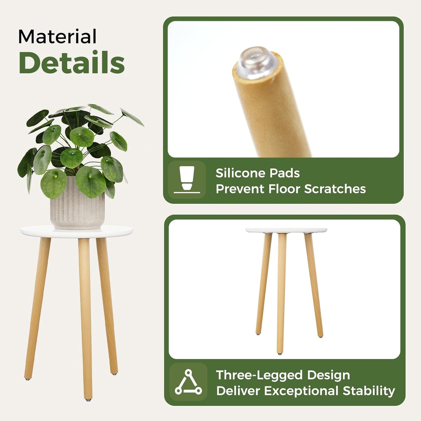 Leaf&lull Tall Plant Stand Indoor Small Plant Table for Large Plants Wooden Plant Stool Plant Holder for Living Room
