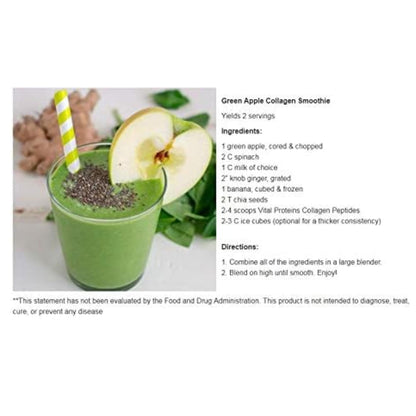 Vital Proteins Natural Whole Nutrition Collagen Peptides - Pasture Raised, Grass Fed, Paleo Friendly, Gluten Free, Single Ingredient - 24 Ounce