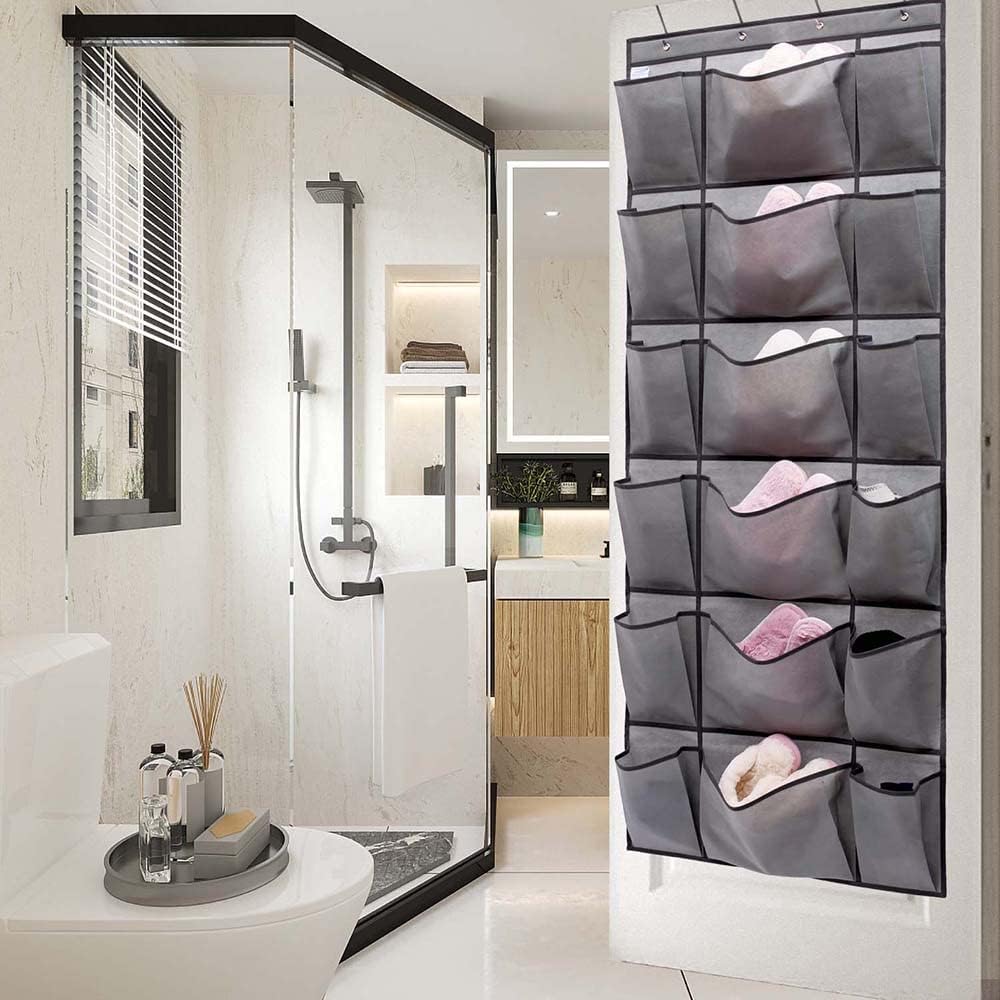 6 12 Over The Door Hanging Shoe Rack Organizer with Extra Large and Large Fabric Pockets Shoe Holder for Home Storage