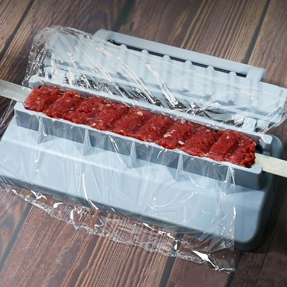 PEOUWNES Large Kebab Maker Press, Gray Plastic Kabab, Manual Kabob Mould, Kabob Maker Barbecue Skewers Form Your Kofta Kebab Like a Traditional Chef Handmade Kebab