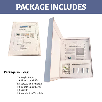 Premium Floating Acrylic Picture Frame with Polished Edges & Silver Aluminum Standoffs - Easy Wall Mount Kit Included: drill Bit, Level, Template. (Silver, Insert Size 8.5"x11", Full Frame 11"x13.5")