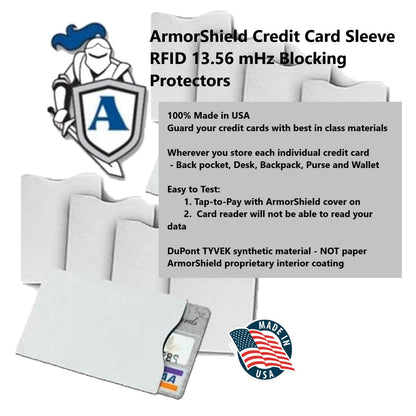 Semper Paratus Gear TYVEK RFID Blocking Credit Card Sleeves Protectors | 100% MADE IN USA - For Travel wallet, pocket or purse. Safeguard against identity theft (GRAY-5PACK)
