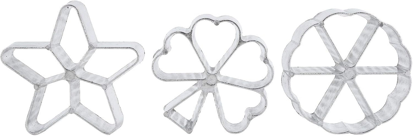 Rosette Iron Set with Handle, 4 Shapes Cake Printing Pastry Waffle Molds, Cookie Pastry Mold for Biscuit Lovers