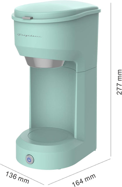 Frigidaire ECMK088-MINT Retro Single Serve Maker, Brewer for Ground Coffee, 300 ml, MINT