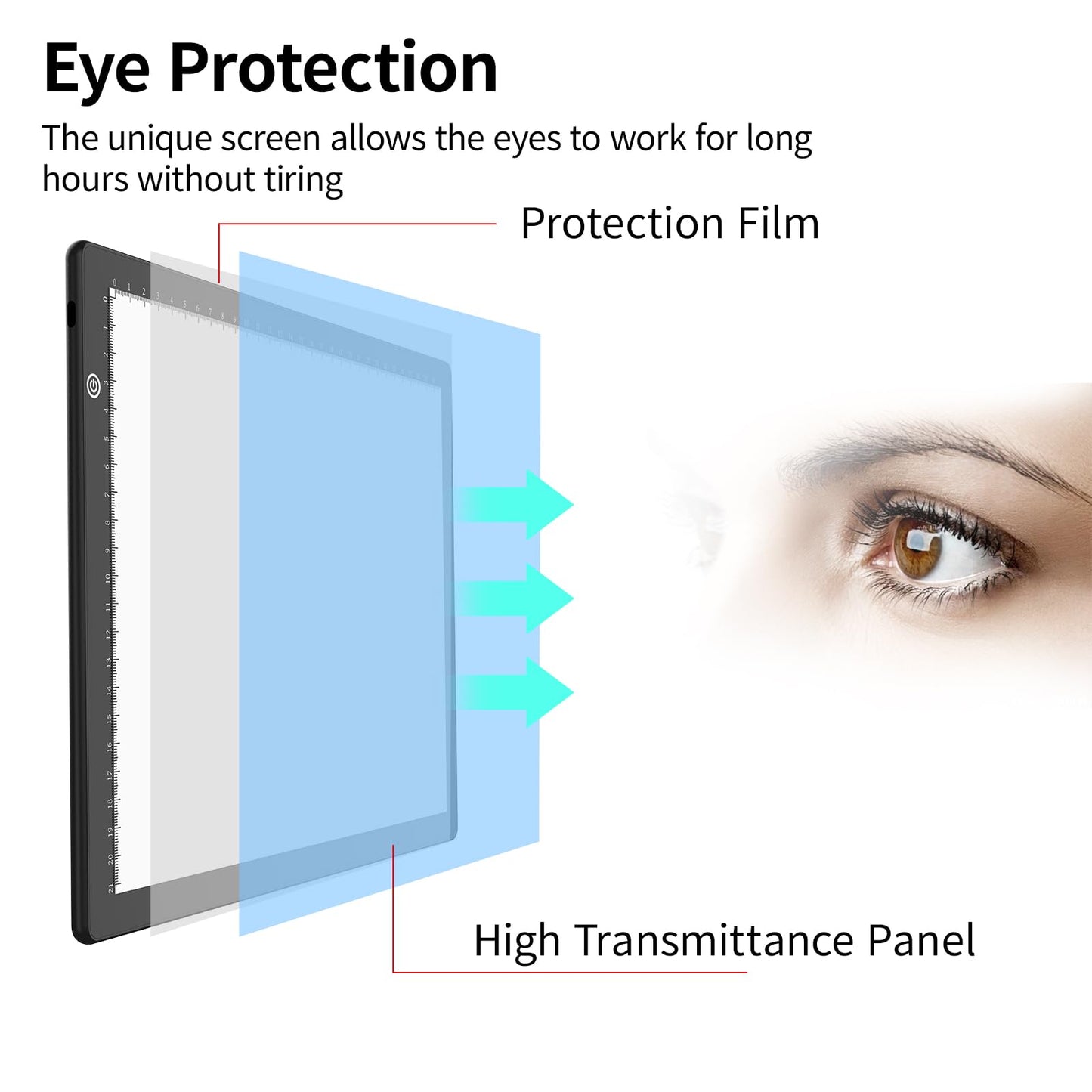 Elice A4 LED Tracing Light Box with 4 Clips, Ultra-Thin Diamond Art Light Board, Bright Light Pad, Lightbox for Tracing and Drawing, Artcraft Light Table for Weeding Vinyl, Diamond Painting, Sketching