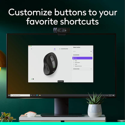 Logitech Wireless Mouse Signature M650 L Full Size - Large Hands, 2-Year Battery, Silent Clicks, Customizable Buttons, Bluetooth, PC/Mac/Chromebook - Black, Right-Handed, Large