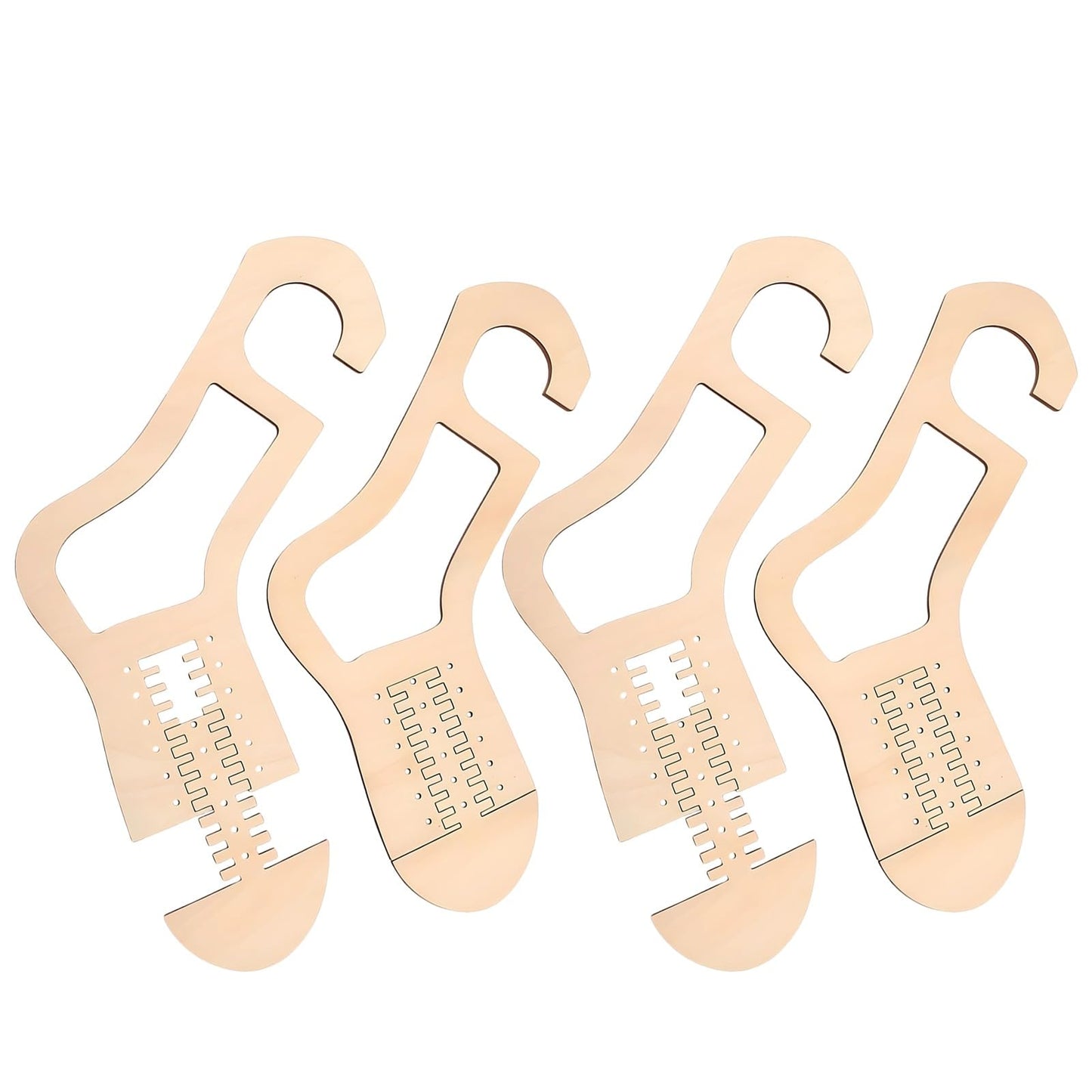 byepica 4pcs Sock blockers for Knitting, Adjustable Sock Stretcher, Wooden Stretcher Blocker for Knitting Sock Sizing Ruler Tool with Aesthetic Shape Design