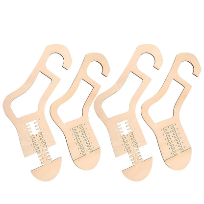 byepica 4pcs Sock blockers for Knitting, Adjustable Sock Stretcher, Wooden Stretcher Blocker for Knitting Sock Sizing Ruler Tool with Aesthetic Shape Design