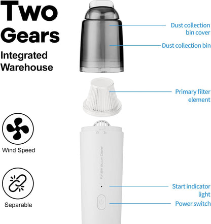 Handheld Car Vacuum Cleaner, Portable Cordless with 9000 Pa, USB Rechargeable, Lightweight