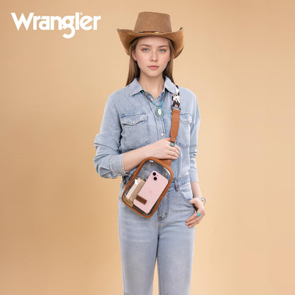 Wrangler Crossbody Clear Sling Bags for Women Stadium Approved Cross Body Purse for Sports Events Concerts