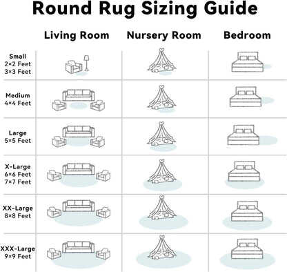 OLANLY Round White Area Rug - Soft, Fluffy, Machine Washable 4 ft Carpet for Bedroom & Living Room Decor