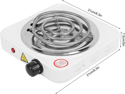 Electric Single Hot Plate Cooktop, 1000W Stainless Steel Portable Stove with Adjustable Temperature for Home Kitchen