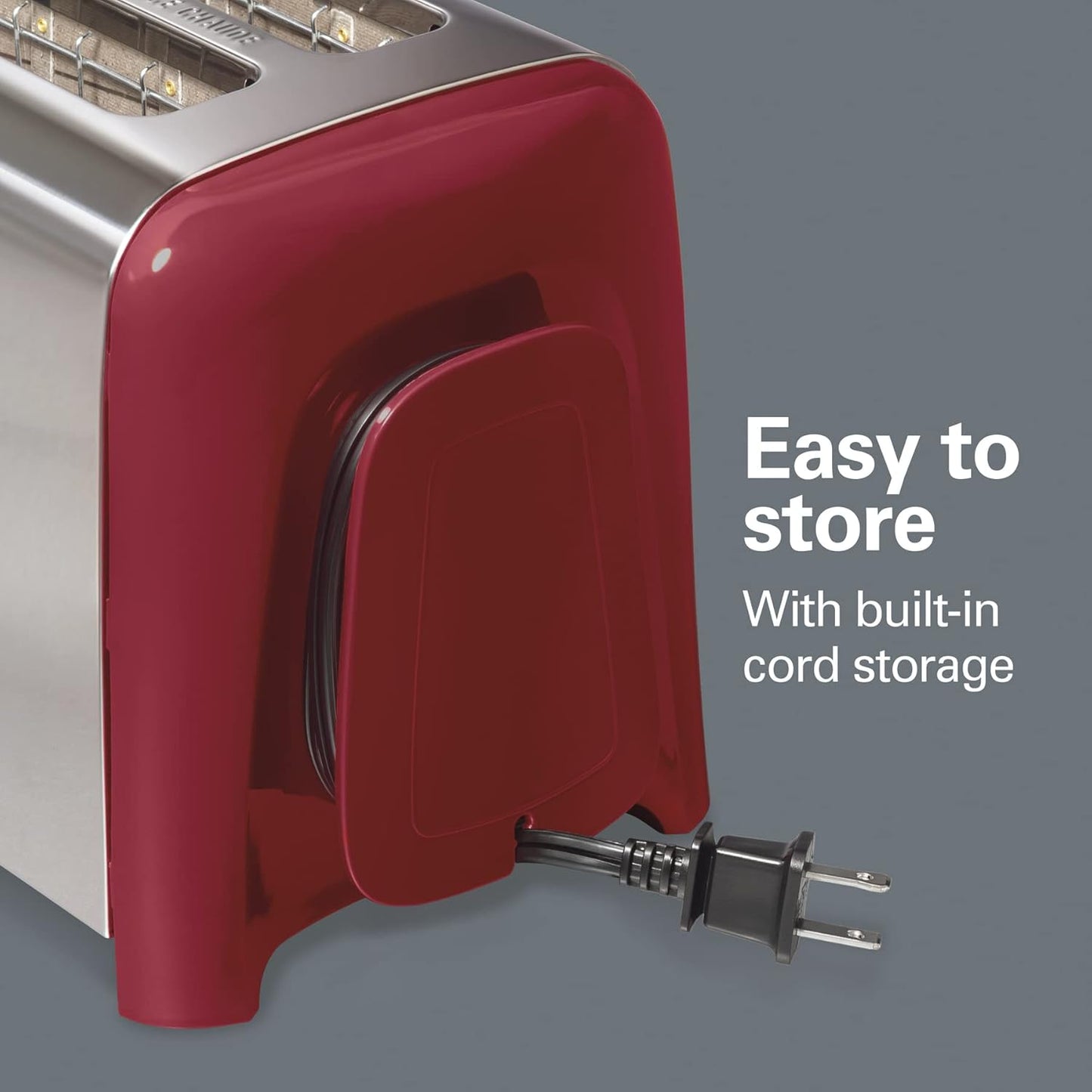 Hamilton Beach 2 Slice Toaster, Extra Wide Slots, Shade Selector, Auto-Shutoff, Cancel Button, Toast Boost, Red