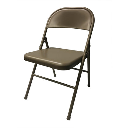 Realspace® Metal Folding Chairs, 30-1/2"H x 18-1/10"W x 18-1/5"D, Tan, Pack of 4