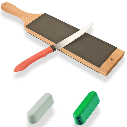 LAVODA Leather Strop with Polishing Compound, Knife Stropping Kit for Sharpening & Honing Knives Tools