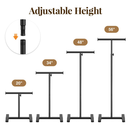 Josmimic 56" Shopping Bag Rack Stand, Adjustable Freestanding Tote Bag Display for Retail Store, Boutique, Entryway & Hallway, Holds Up to 22 lbs, Black