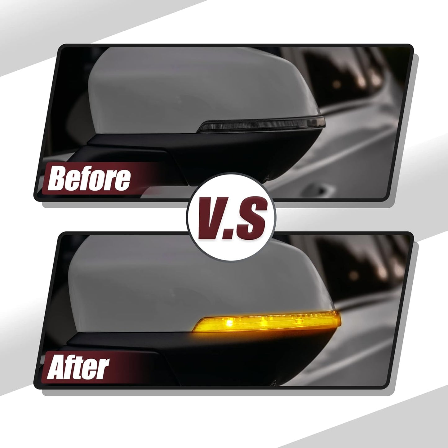 ACROPIX Car LED Front Right Side Mirror Turn Signal Light, Fit for Chrysler Town Country - Pack of 1 Silver Tone