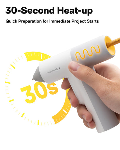 HOTO Cordless Auto Dispensing Glue Gun, Easyflow Hot Glue Gun with 40 Glue Sticks, 30s Fast Heating, 3000mAh USB-C Rechargeable, Anti-Scald & Anti-Drip, Ideal for DIY Crafts, Home Repairs & Decoration