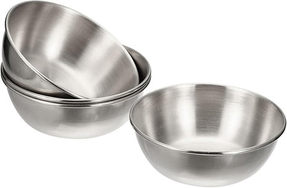uxcell 4pcs Stainless Steel Sauce Dishes, Metal Serving Bowls for Sauces, Rice, Ice Cream