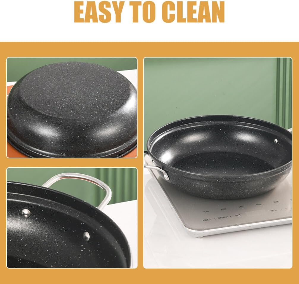 Stainless Steel Skillet with 2 Handles, Everyday Saute Pan, Multipurpose Deep Frying Pan