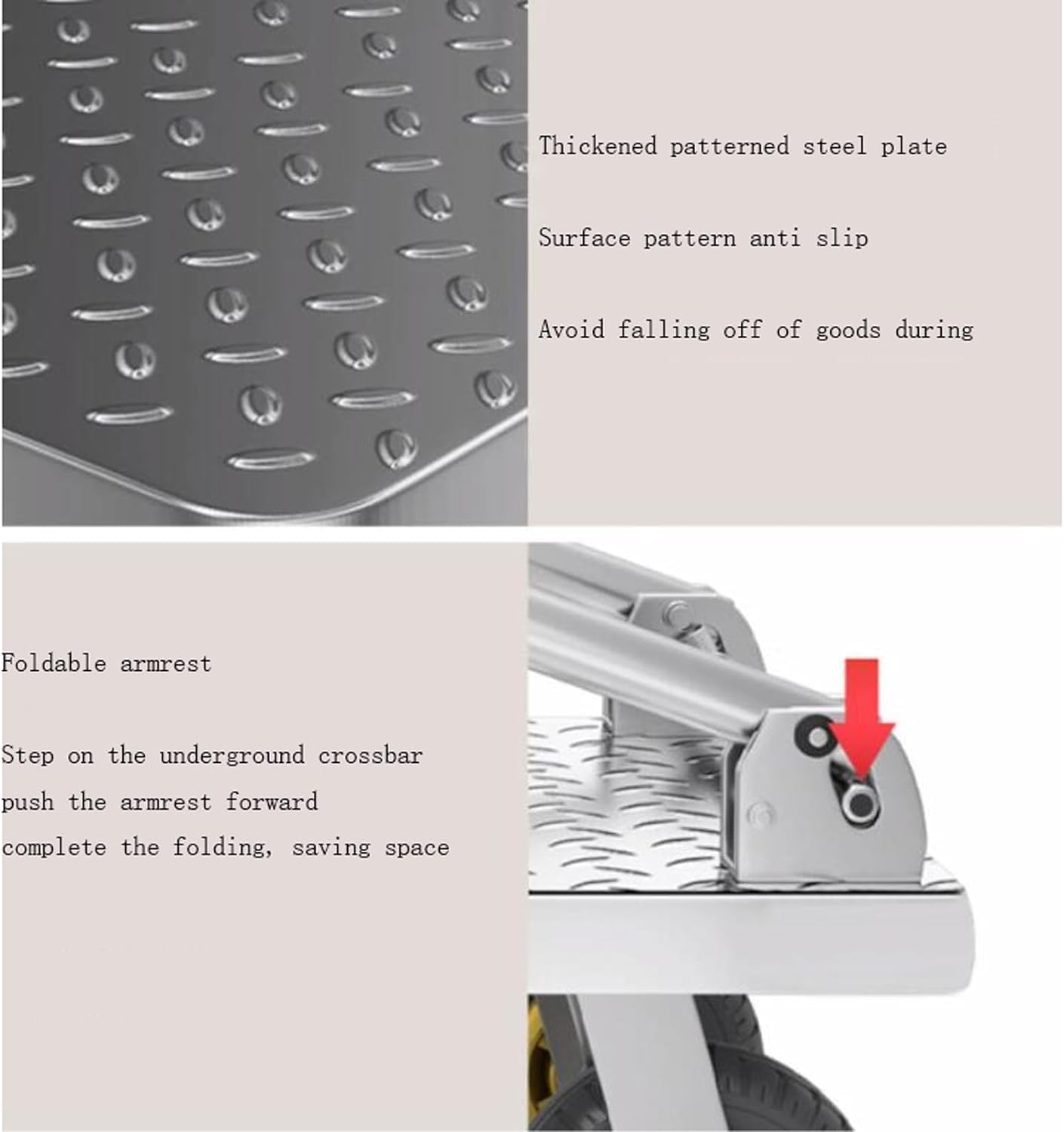 Heavy Duty Platform Truck Cart, Flatbed Cart Folding Hand Trucks, 2200lbs, with 6" Swivel Casters, for Loading and Storage Garage Warehouse Moving Truck
