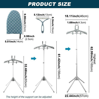 Zornaveli Garment Steamer Hanger, Steamer Stand with Ironing Glove & Lint Remover, Adjustable Handheld Clothes Steamers Rack for Home