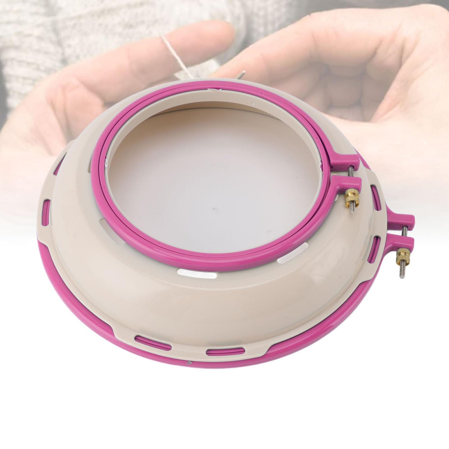 GLOGLOW Double Sided Embroidery Stand Hoop 6.5x9.8 Inch Square Punch Needle Frame Adjustable Cross Stitch Holder for Needlework Sewing