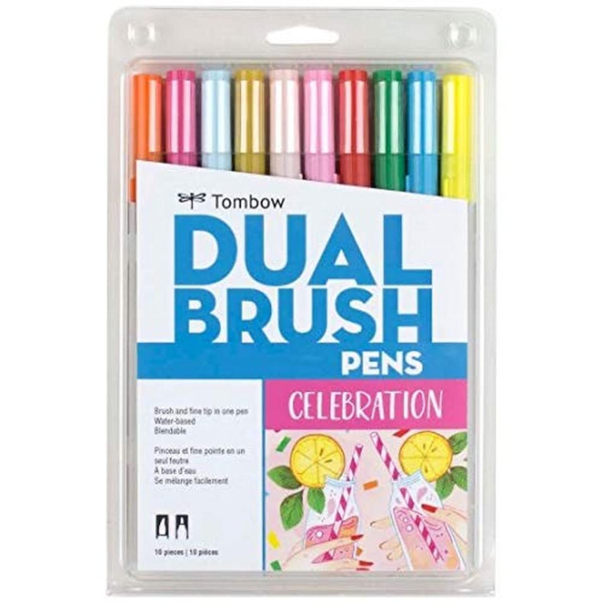 Tombow Dual Brush Pen Art Markers (10-Pack, Celebration)