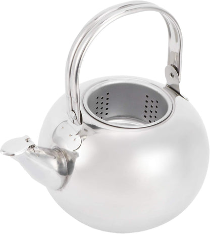 304 Stainless Steel Teapot, Water Kettle Stove Top Tea Pot with Filter and Lid for Brewing Loose Leaf and Tea Bags