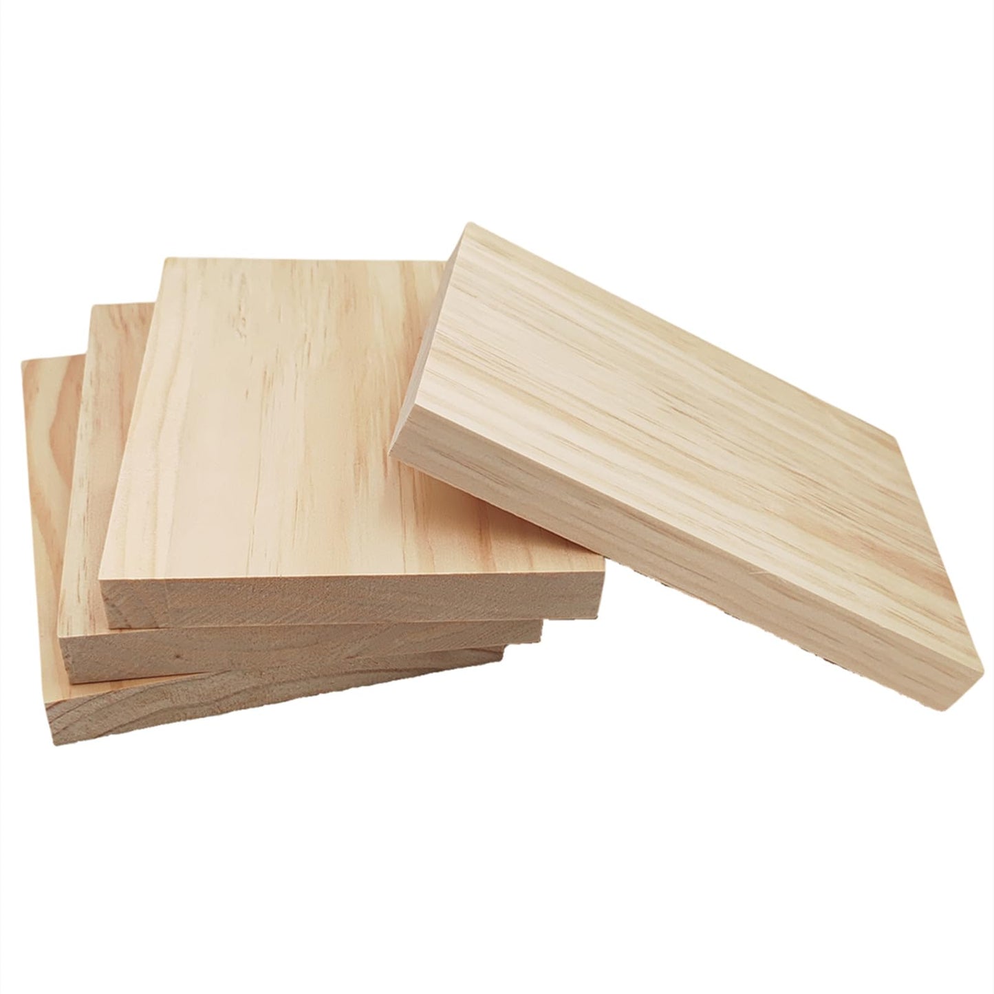 4PCS Rectangle Wood Boards Unfinished Wood Blocks for Crafting, 8x6x0.8in Blank Whittling Wooden Blocks for Wood Carving,Painting & Burning