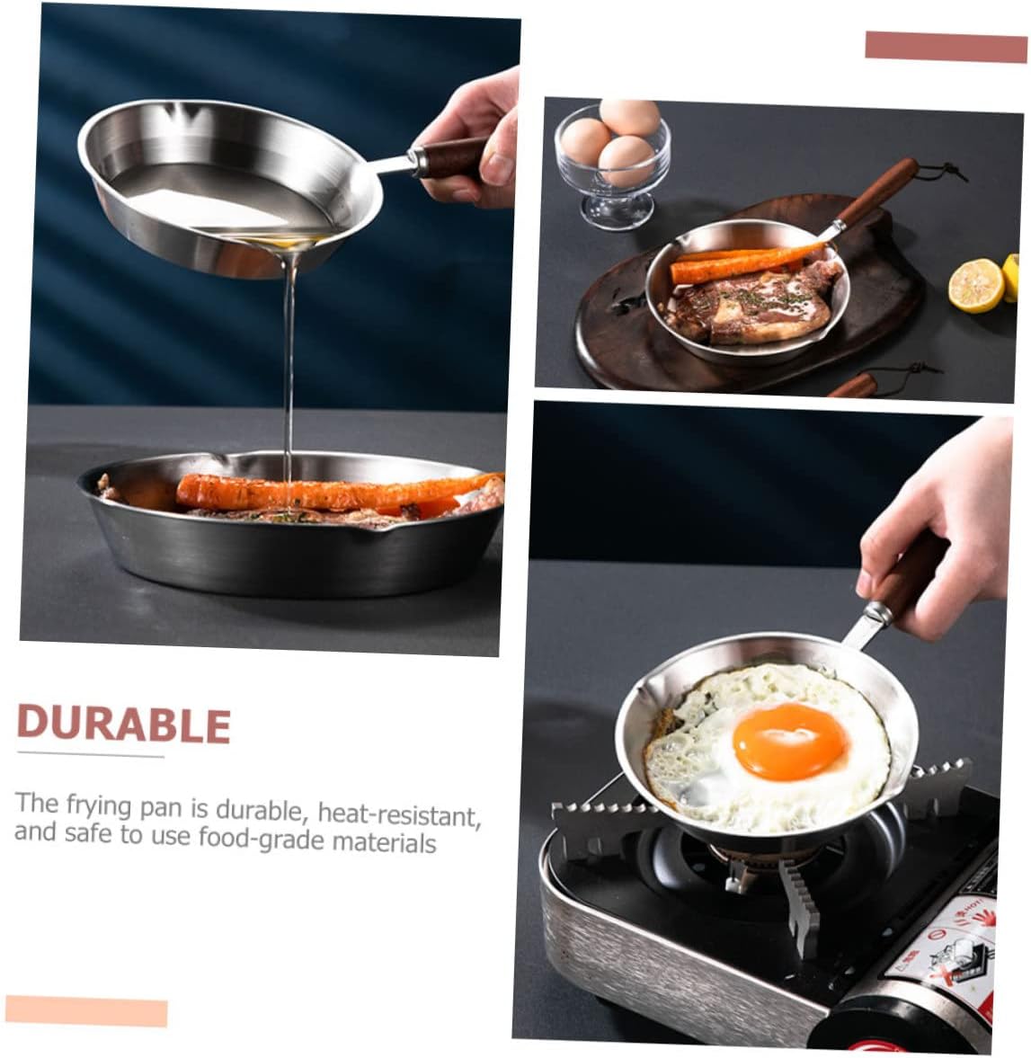 Mini Pancake Frying Pan, Stainless Steel Saucepan, Portable Griddle Chef Pan, Multi-use Egg Pan