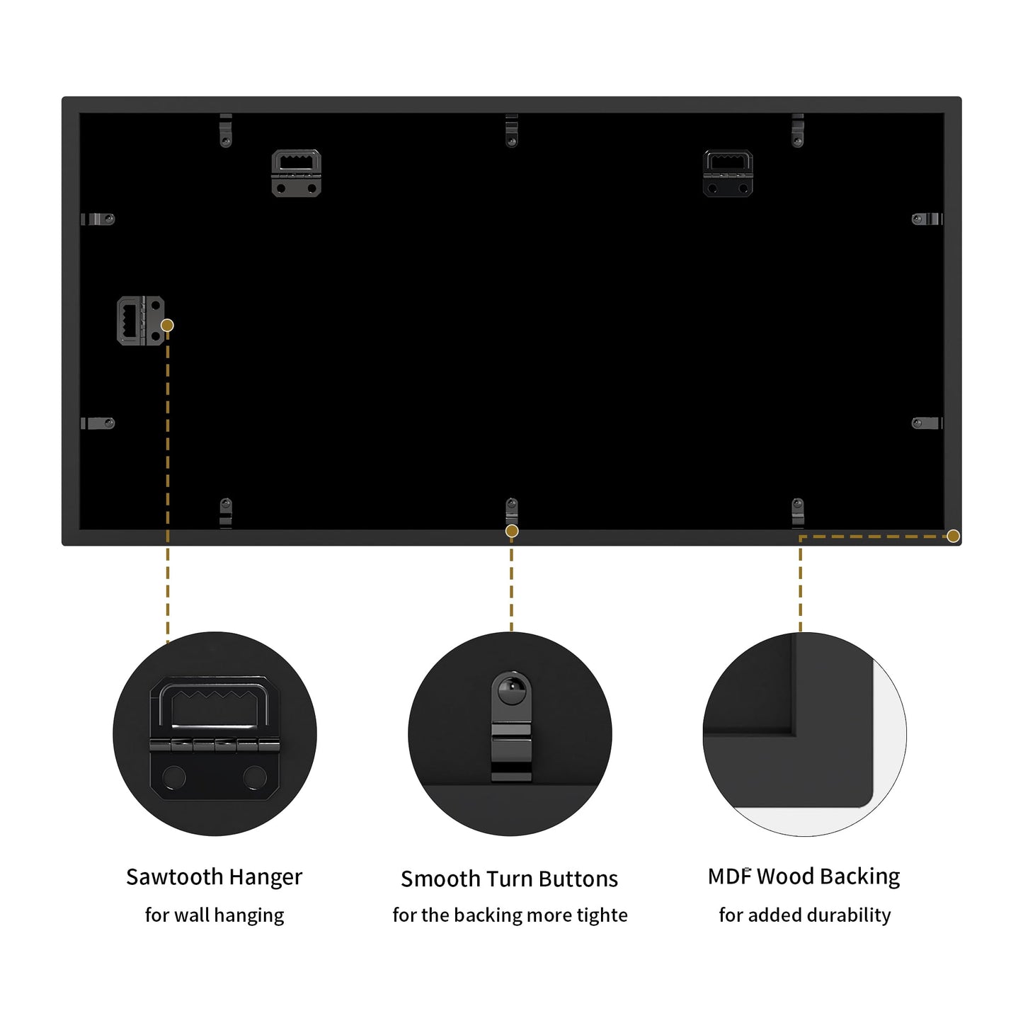 YESKAY 4x6 Picture Frame Collage for Wall Decor,Multiple Photo Collage Frames with Tempered Glass,8-Opening for 4 x 6 Picture Frames,Rustic Black,1 Pack(OD:11.75X21in)