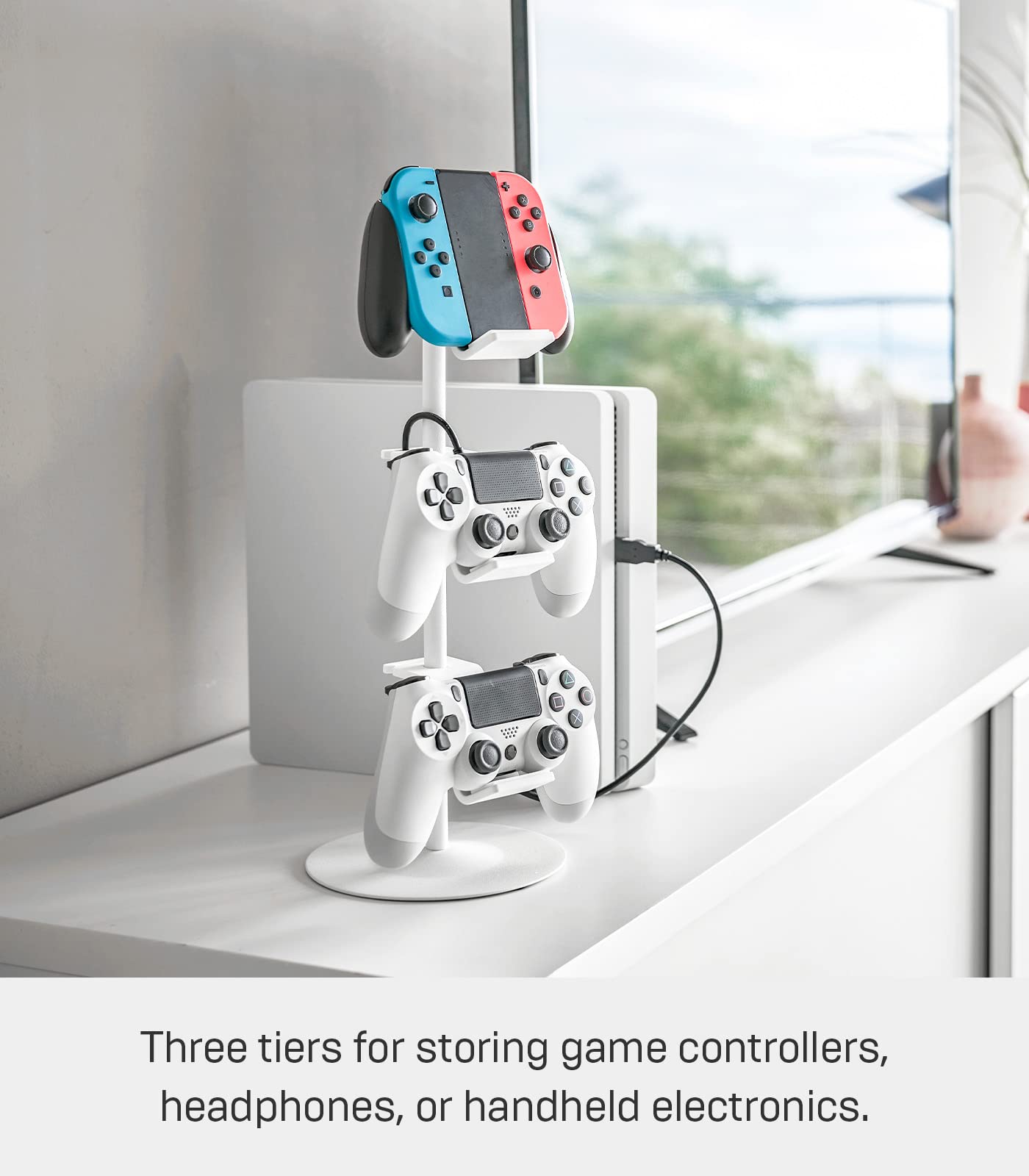 Yamazaki Home Smart Universal Adjustable Game Controller Stand/Controller Holder - Steel