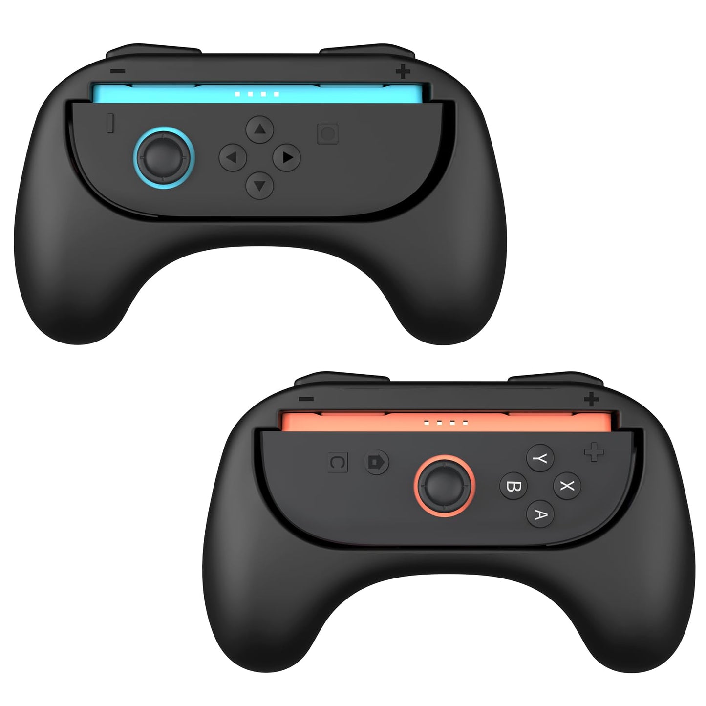 MoKo Hand Grips for Nintendo Switch 2 Joy-Con, Ergonomic Joy-Con Controller Accessories for Switch 2 2025, Slip and Wear-Resistant Comfort Handles, Black, 2 Pack