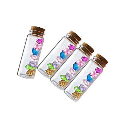 ELYSAID 4pcs of 150 ml Empty Clear Glass Bottles Vials With Cork Stopper Storage Jars 47x120mm Bottle 5.3oz