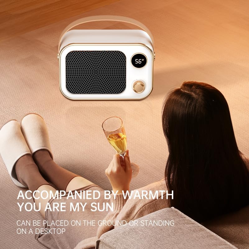 Indoor Heater, 1200 Watt Portable Electric Heater, Temperature Controlled Lightless PTC Ceramic Heater for Bedroom and