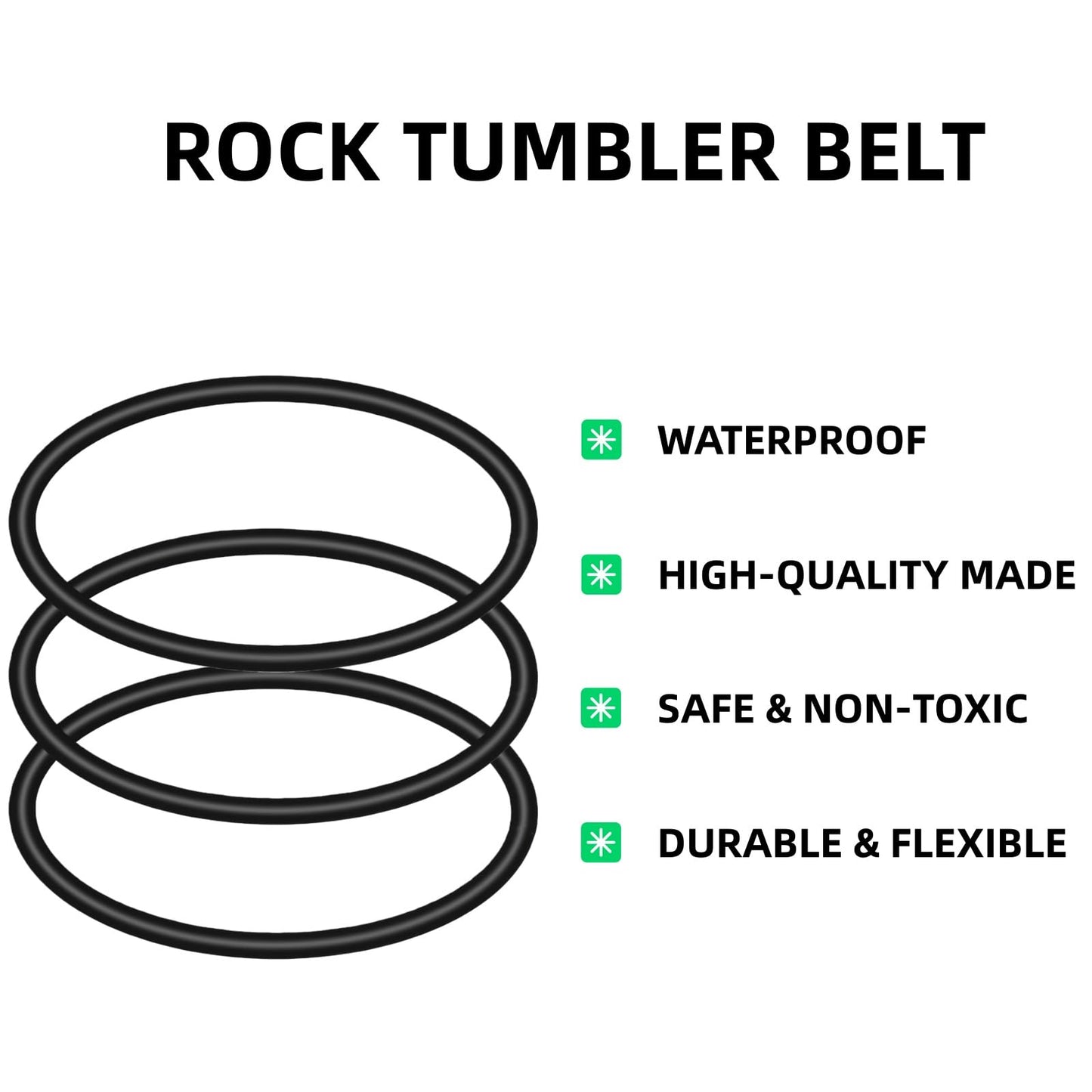 SWHSMLB Rock Tumbler Replacement Belt, Compatible with KomeStone & KoolStone Models, Round Drive Belt, 10 Pack