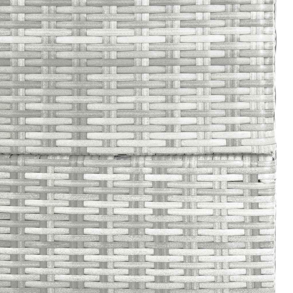RCODSSK Poly Rattan Patio Storage Box Light Gray 59.1x39.4x39.4 Inches with Zipped Closure PE Liner, Outdoor Storage Chest for Cushions Pillows Blankets Towels, Powder-Coated Steel Frame