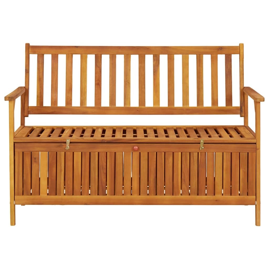 Favemtsl Solid Acacia Wood Storage Bench 47.2 x 24.8 Patio Outdoor Seating with Hidden Compartment Rustic Brown Oiled Finish for Porch Garden Backyard